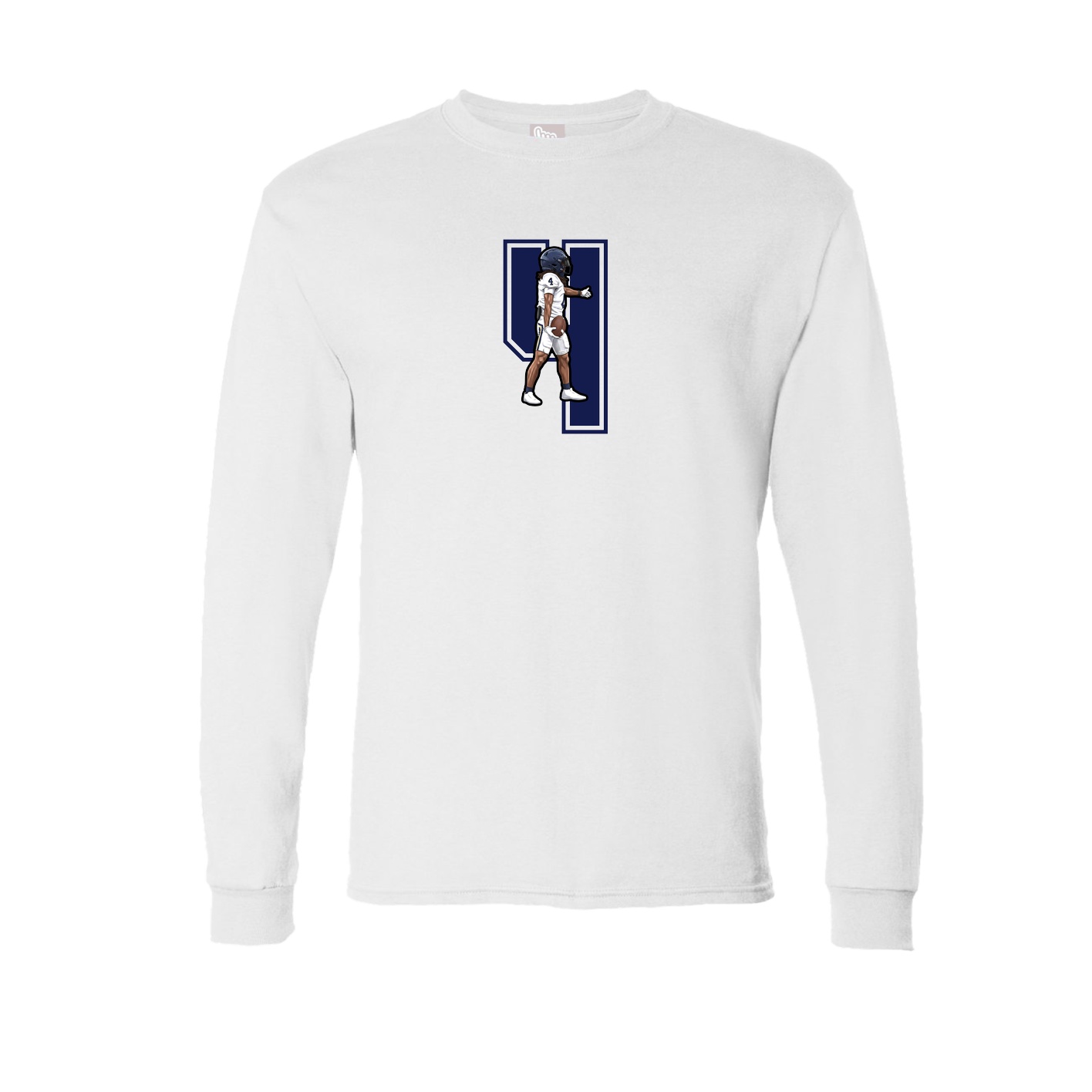 Long Sleeve Tee — Number in White