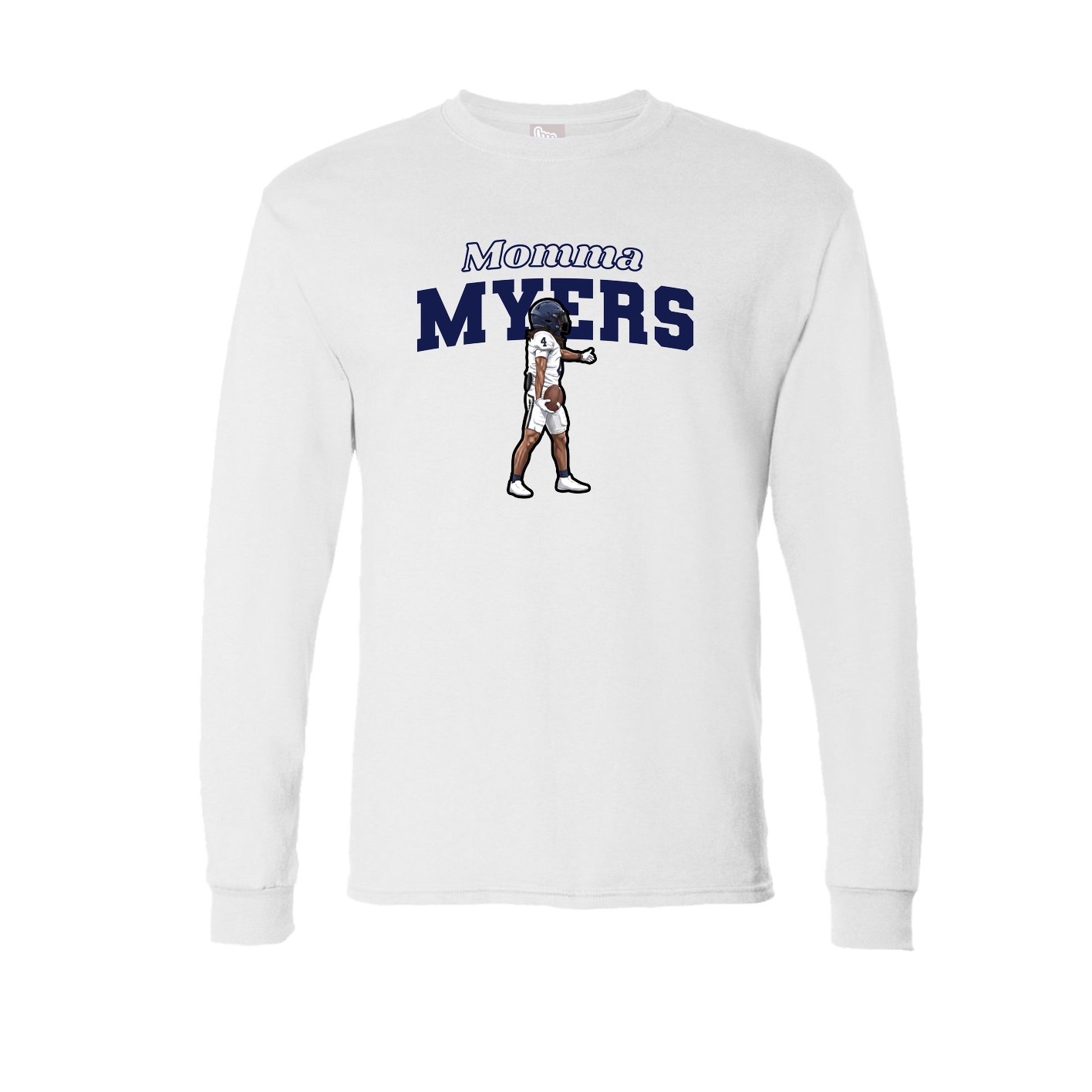 Long Sleeve Tee — Mothers Day Block in White