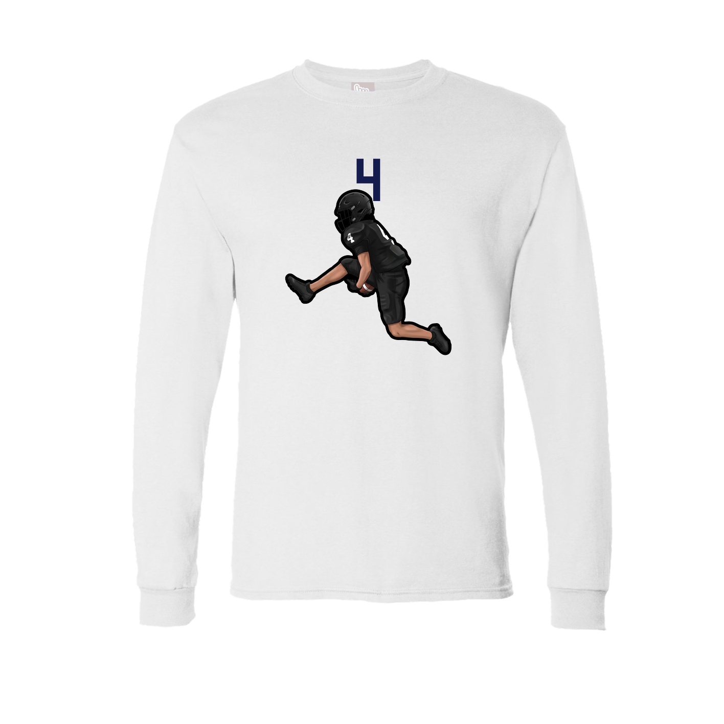 Long Sleeve Tee — Number Top in White