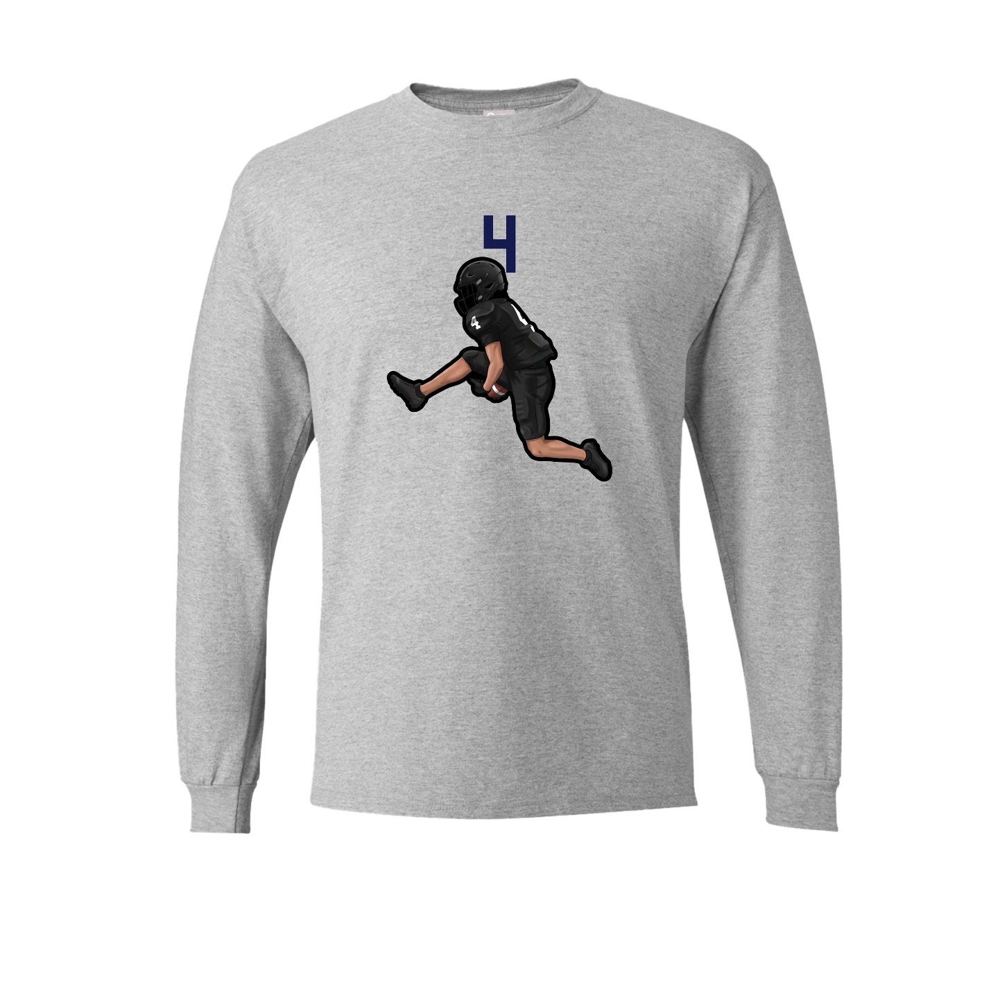 Long Sleeve Tee — Number Top in Grey
