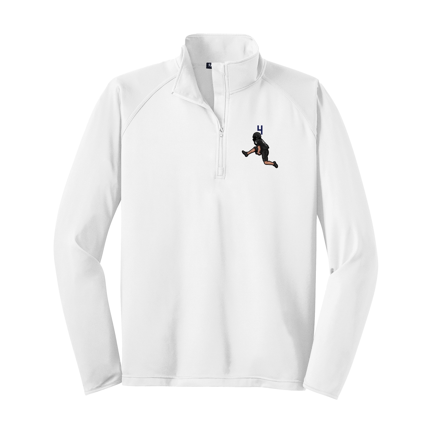 Q-Zip Pullover — Number Top in White