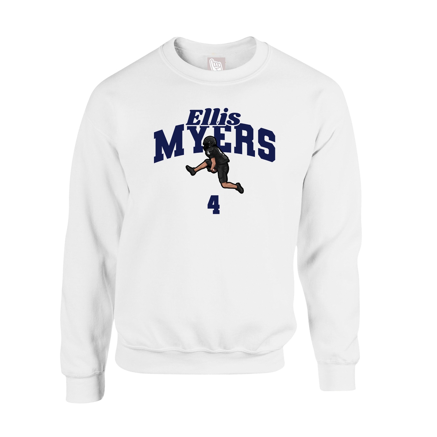 Fleece Crew — Signature Arch in White