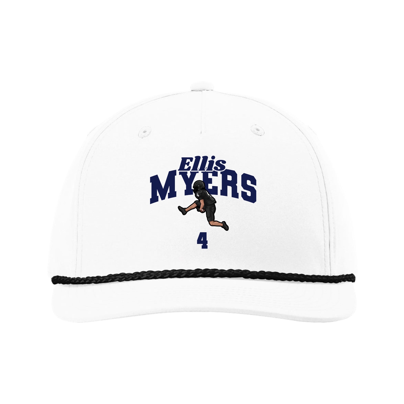 Five-Panel Classic Rope Cap — Signature Arch in White