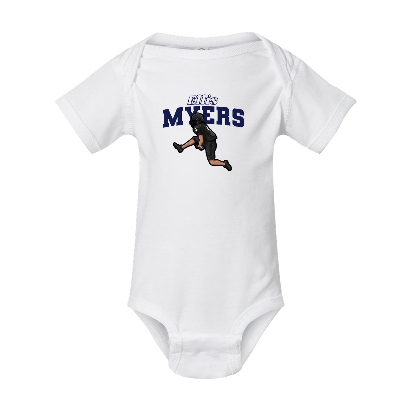 Baby Onesie — Name Arch in White