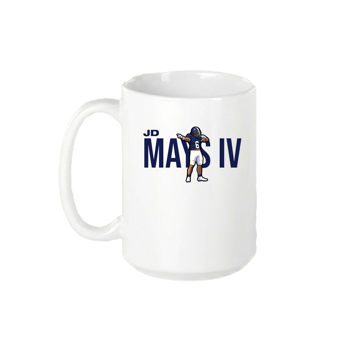 15oz Coffee Mug — Player Name in White