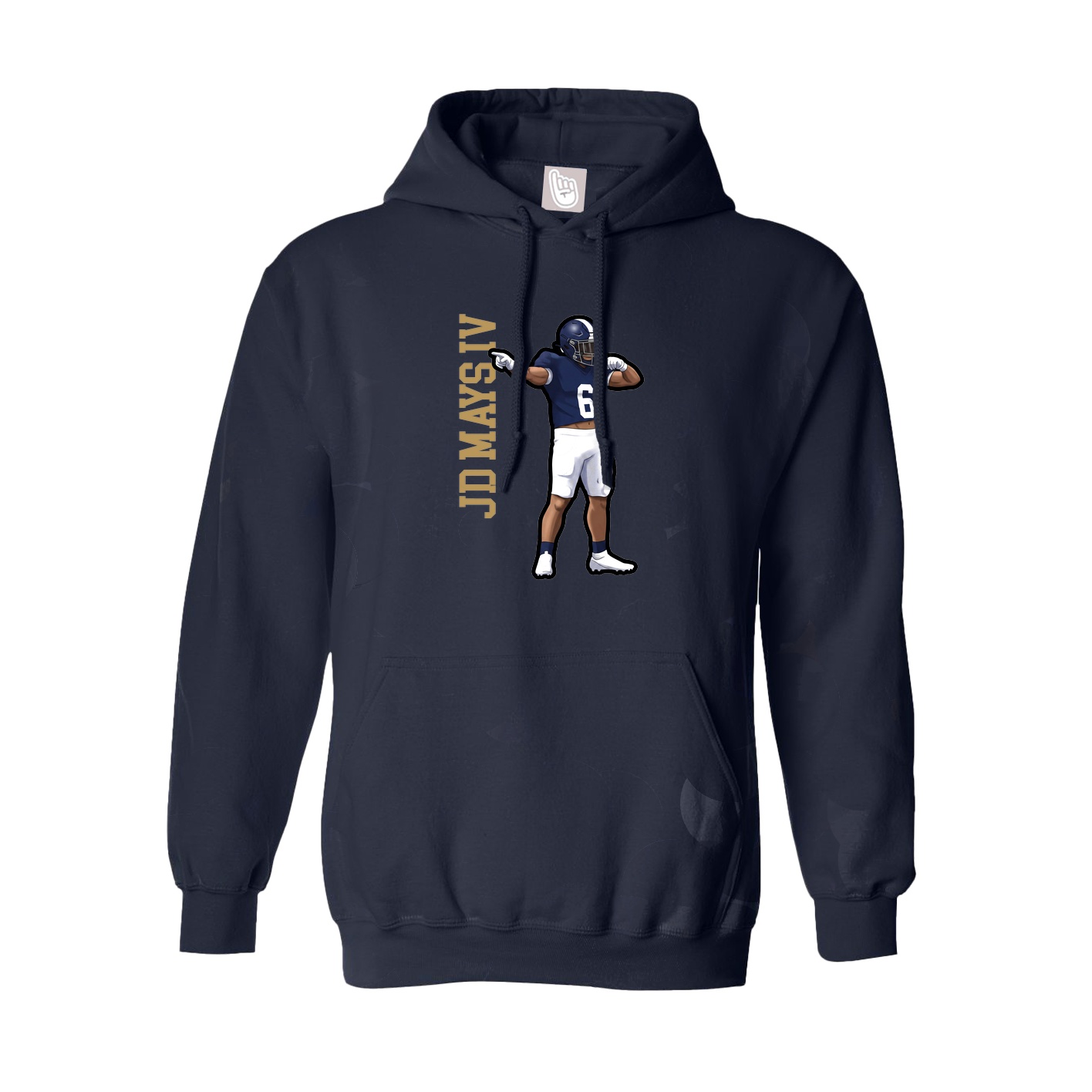 Hoodie — Name Vertical in Navy