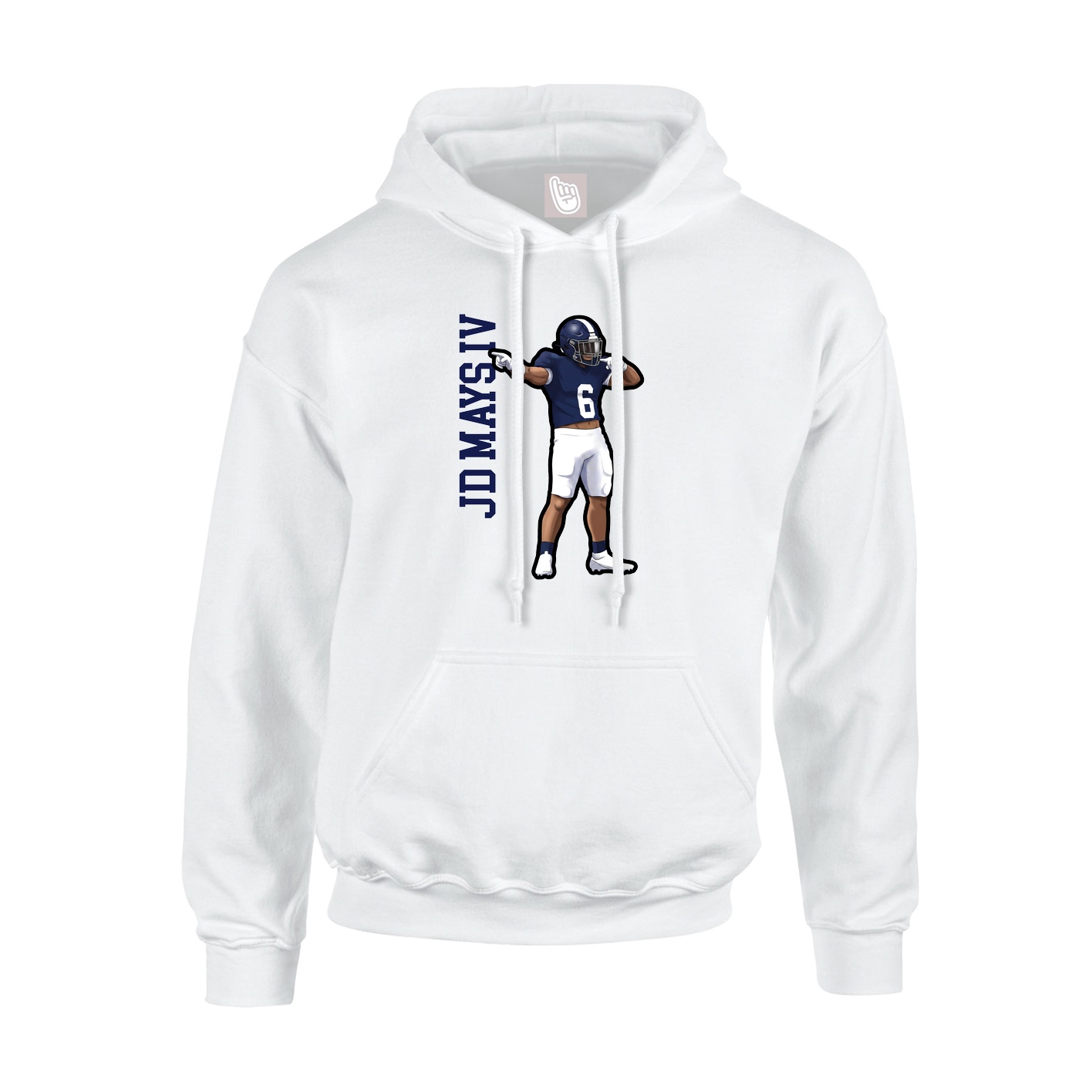 Hoodie — Name Vertical in White
