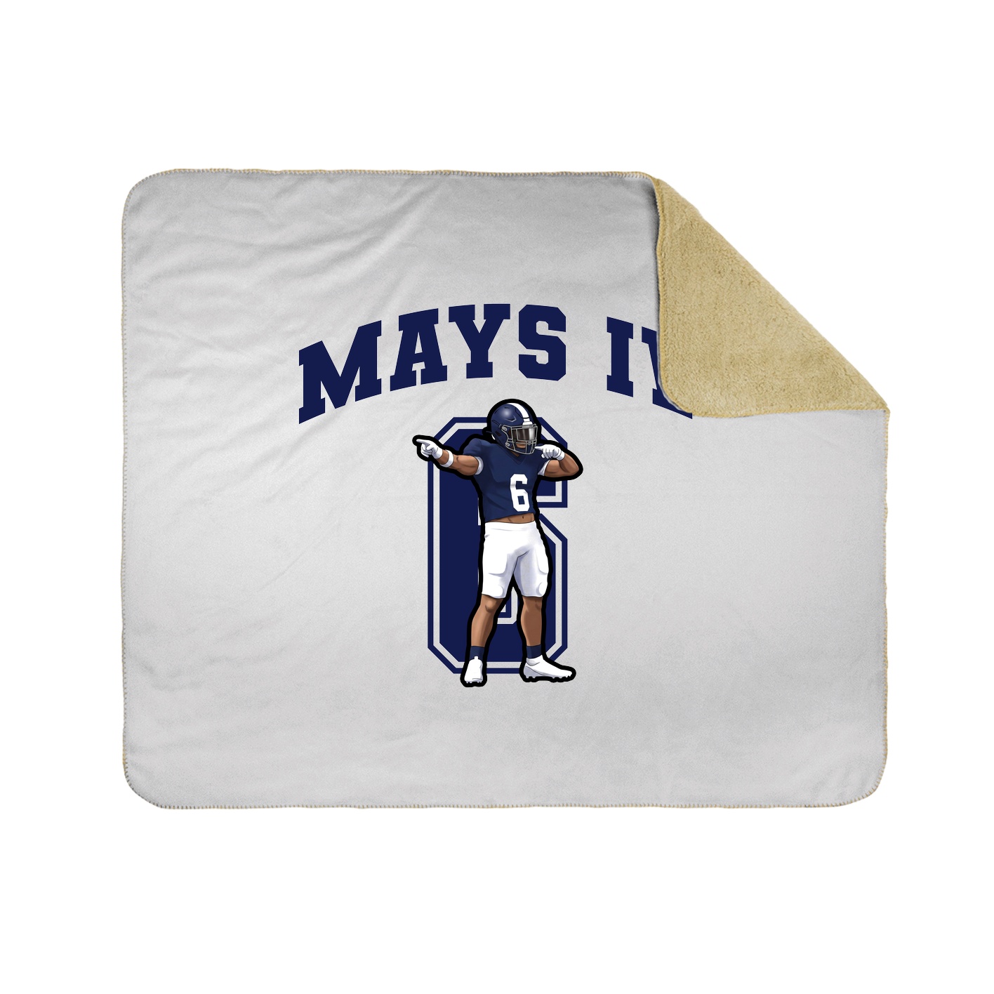 Throw Blanket — Number in White