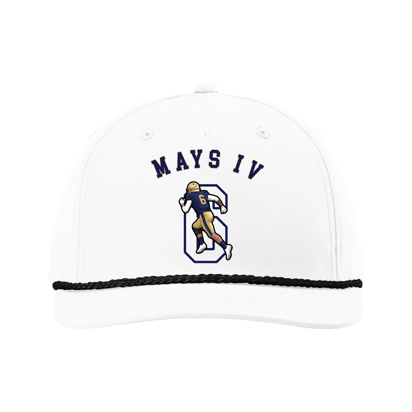 Five-Panel Classic Rope Cap — Shirsey Arch in White
