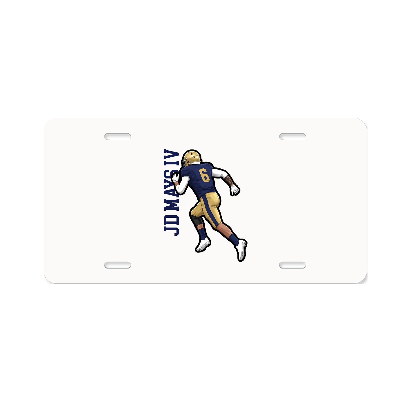 License Plate — Name Vertical in Classic