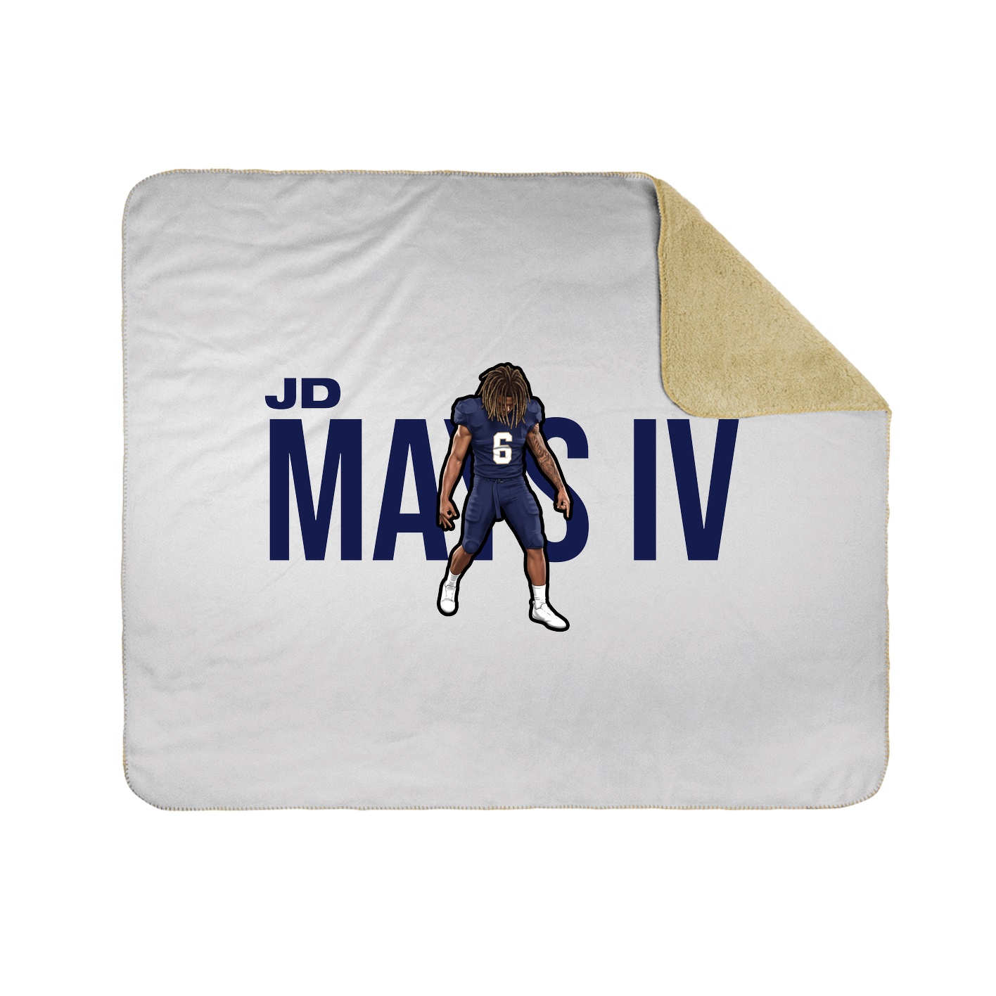 Throw Blanket — Player Name in White