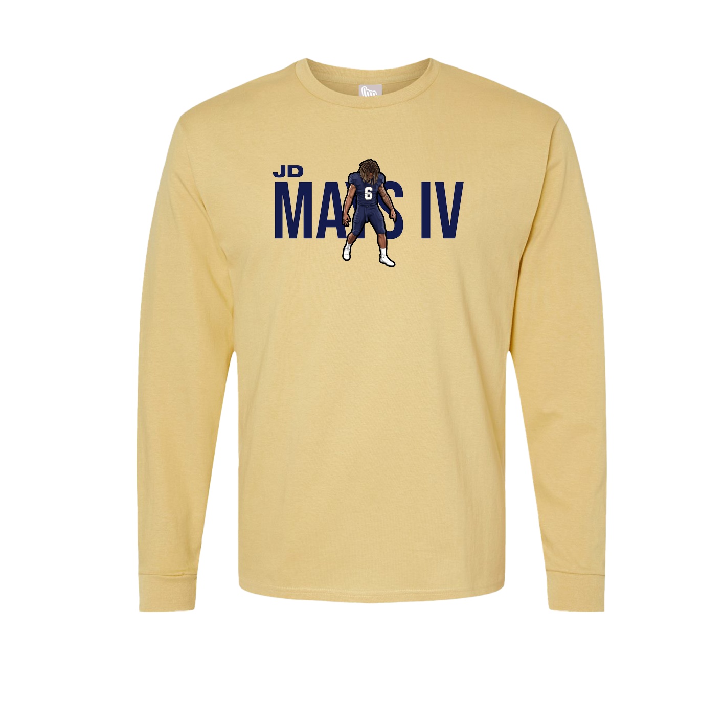 Long Sleeve Tee — Player Name in Vegas Gold