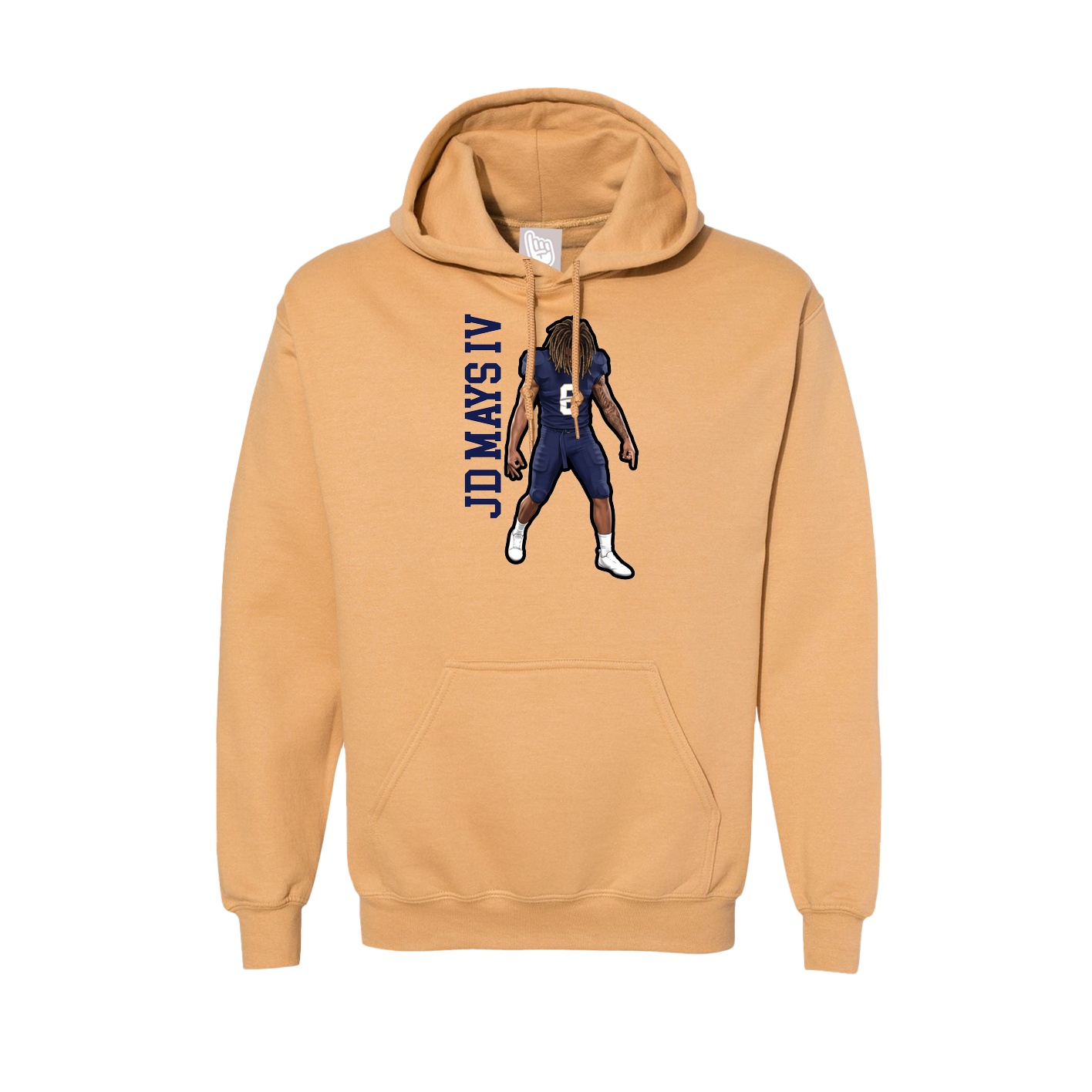 Hoodie — Name Vertical in Vegas Gold