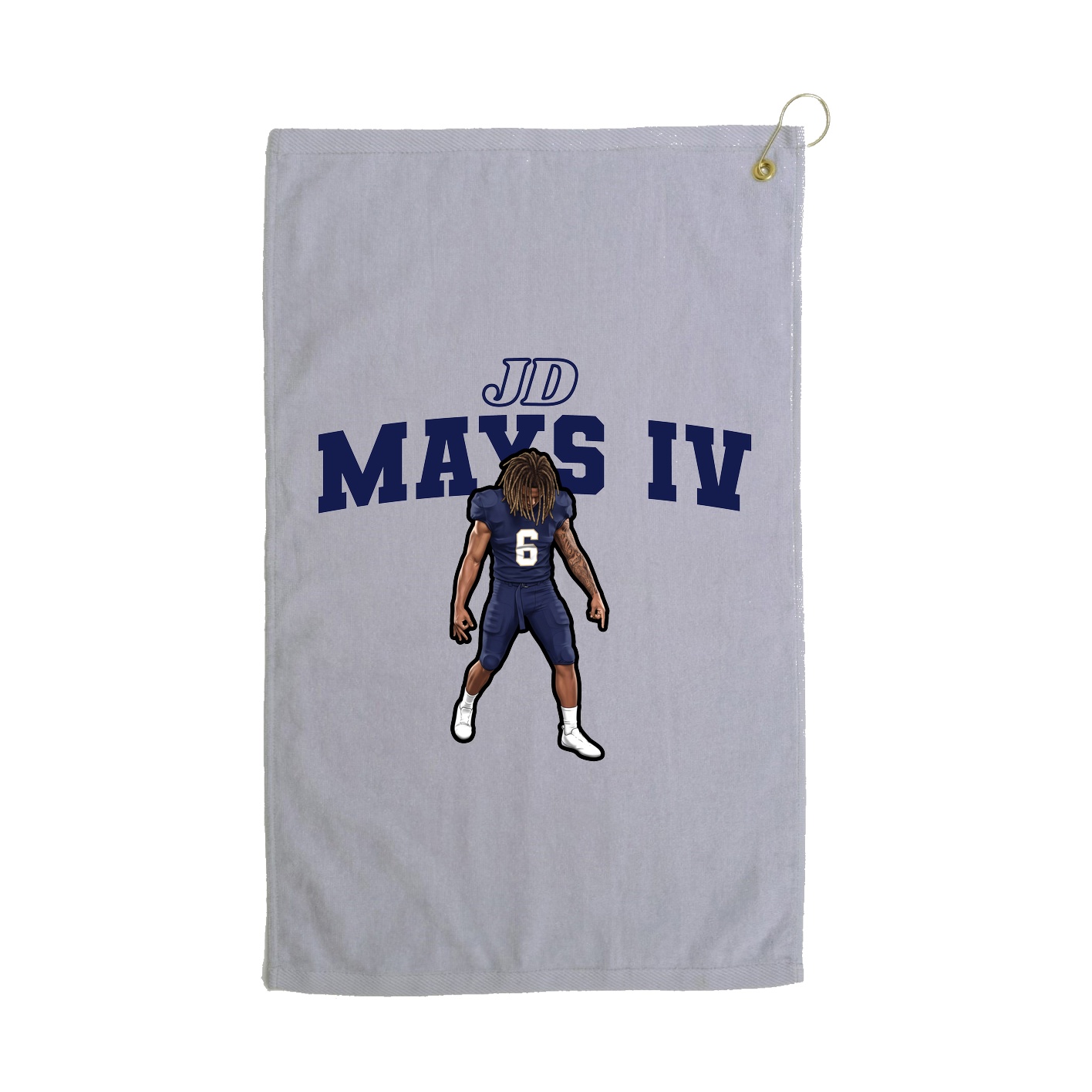 Golf Towel — Name Arch in Grey