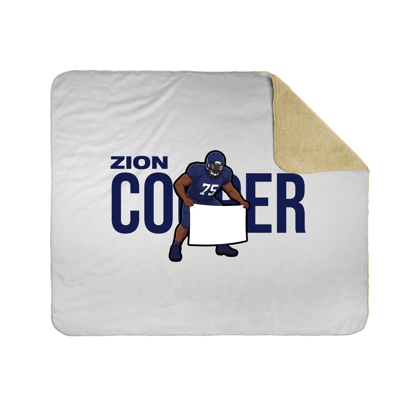 Throw Blanket — Player Name in White