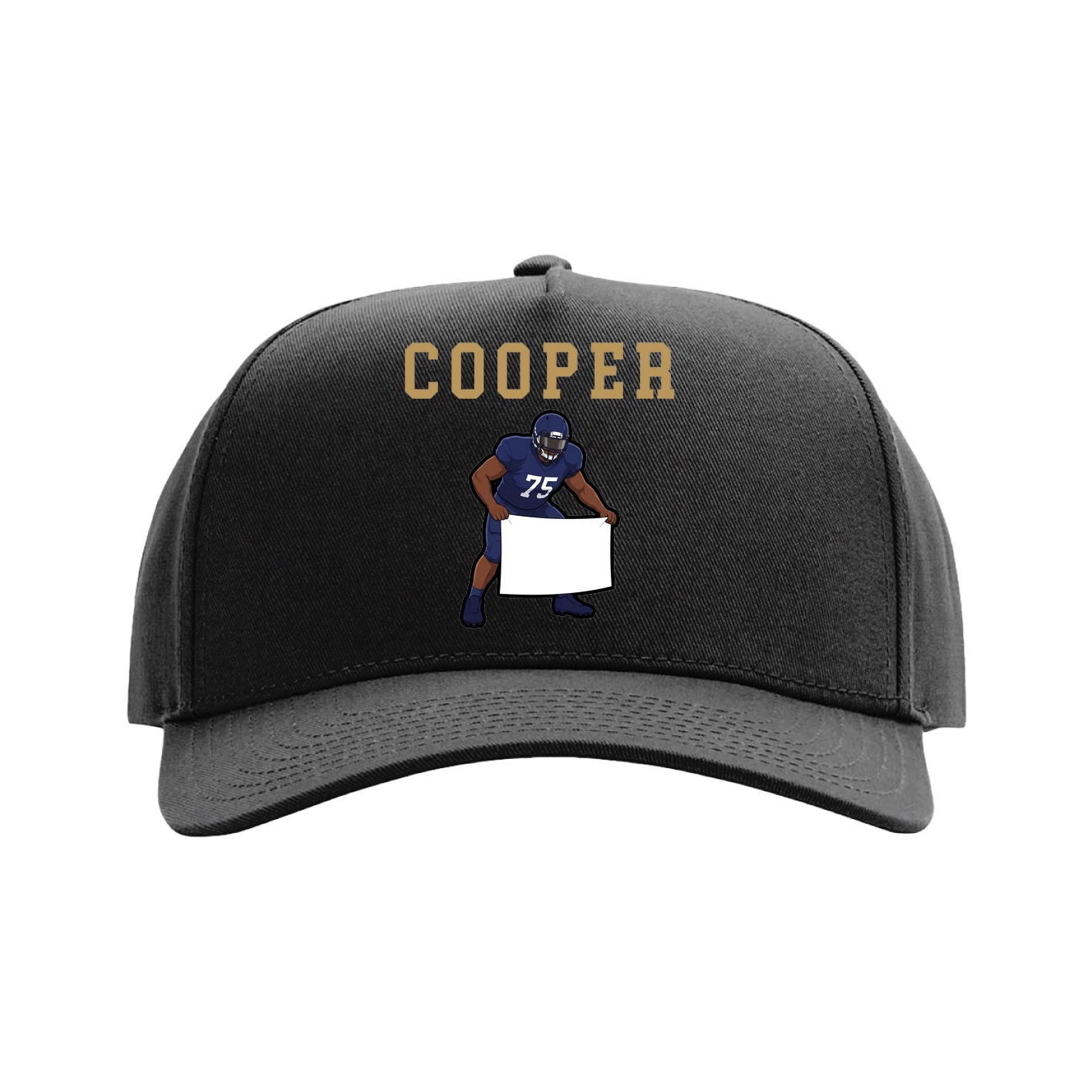 Full Fabric Five-Panel Champ Cap — Shirsey in Black