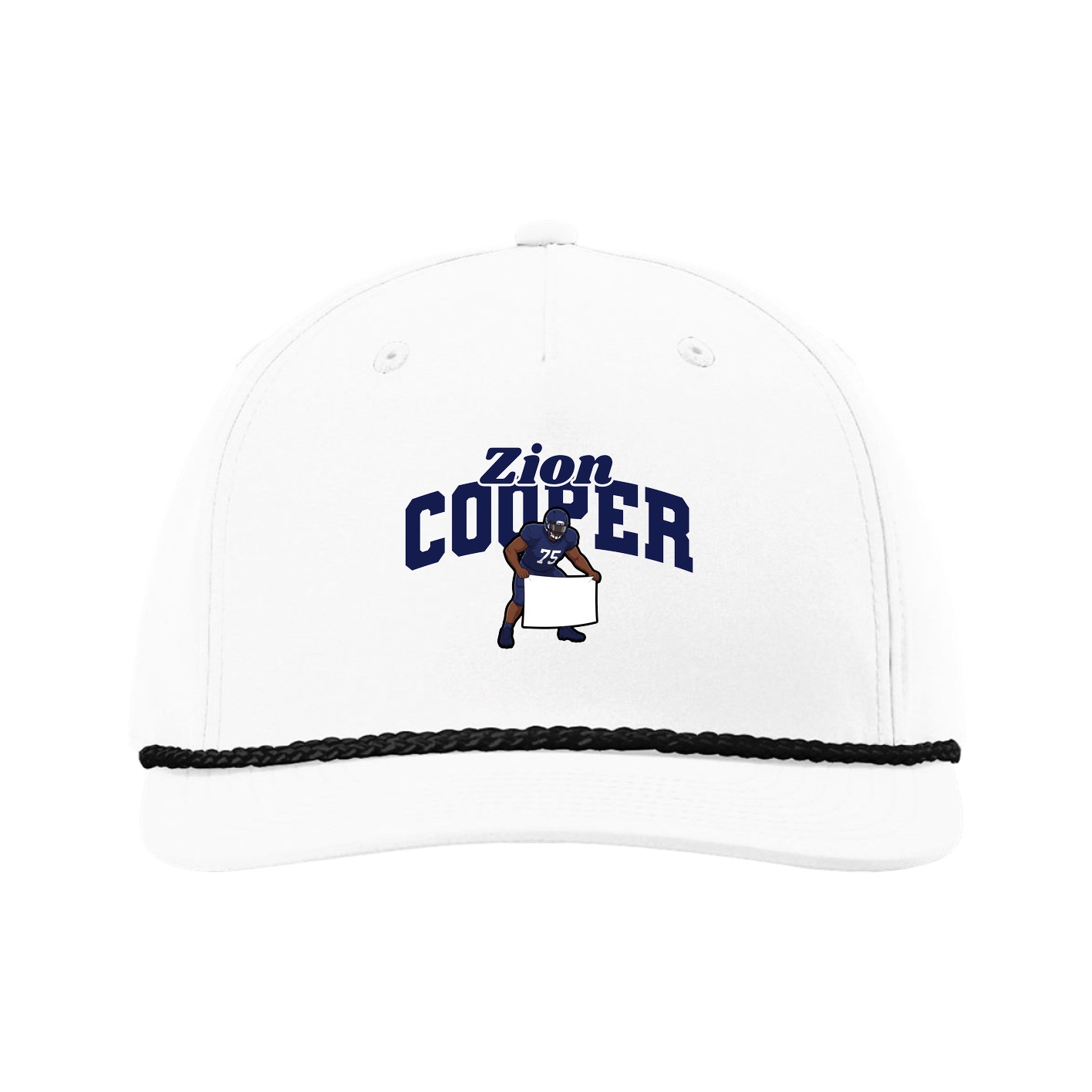 Five-Panel Classic Rope Cap — Signature Arch in White