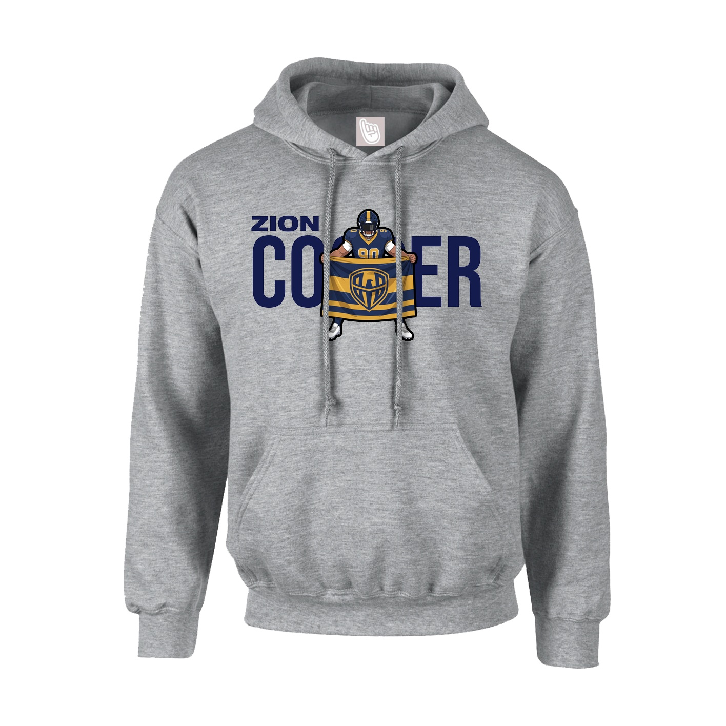 Hoodie — Player Name in Grey