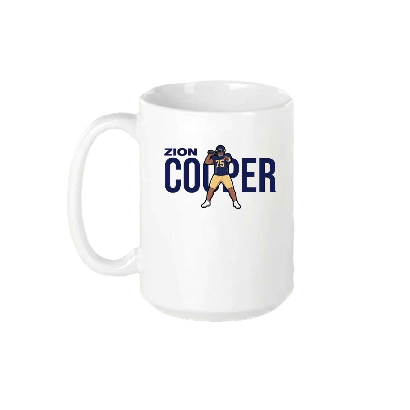15oz Coffee Mug — Player Name in White