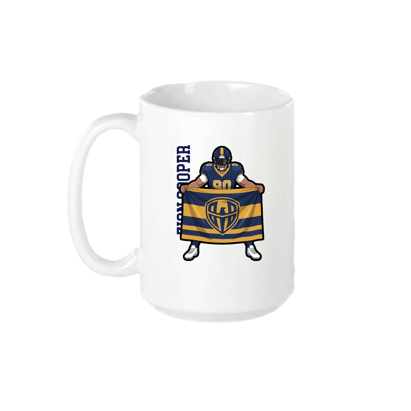 15oz Coffee Mug — Name Vertical in White