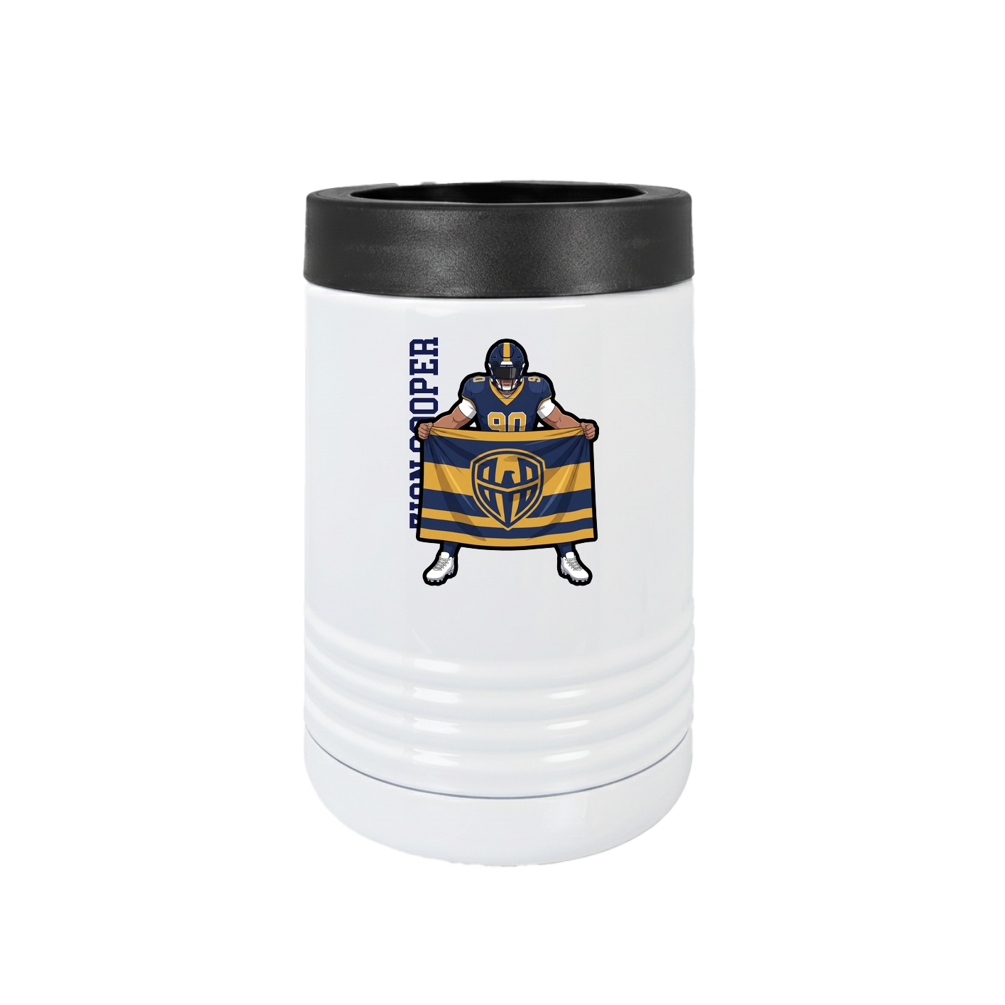 Beverage Holder — Name Vertical in White