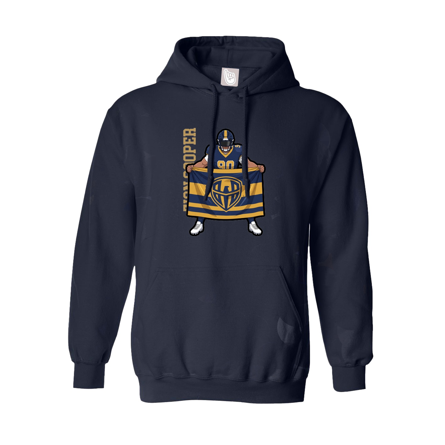 Youth Hoodie — Name Vertical in Navy