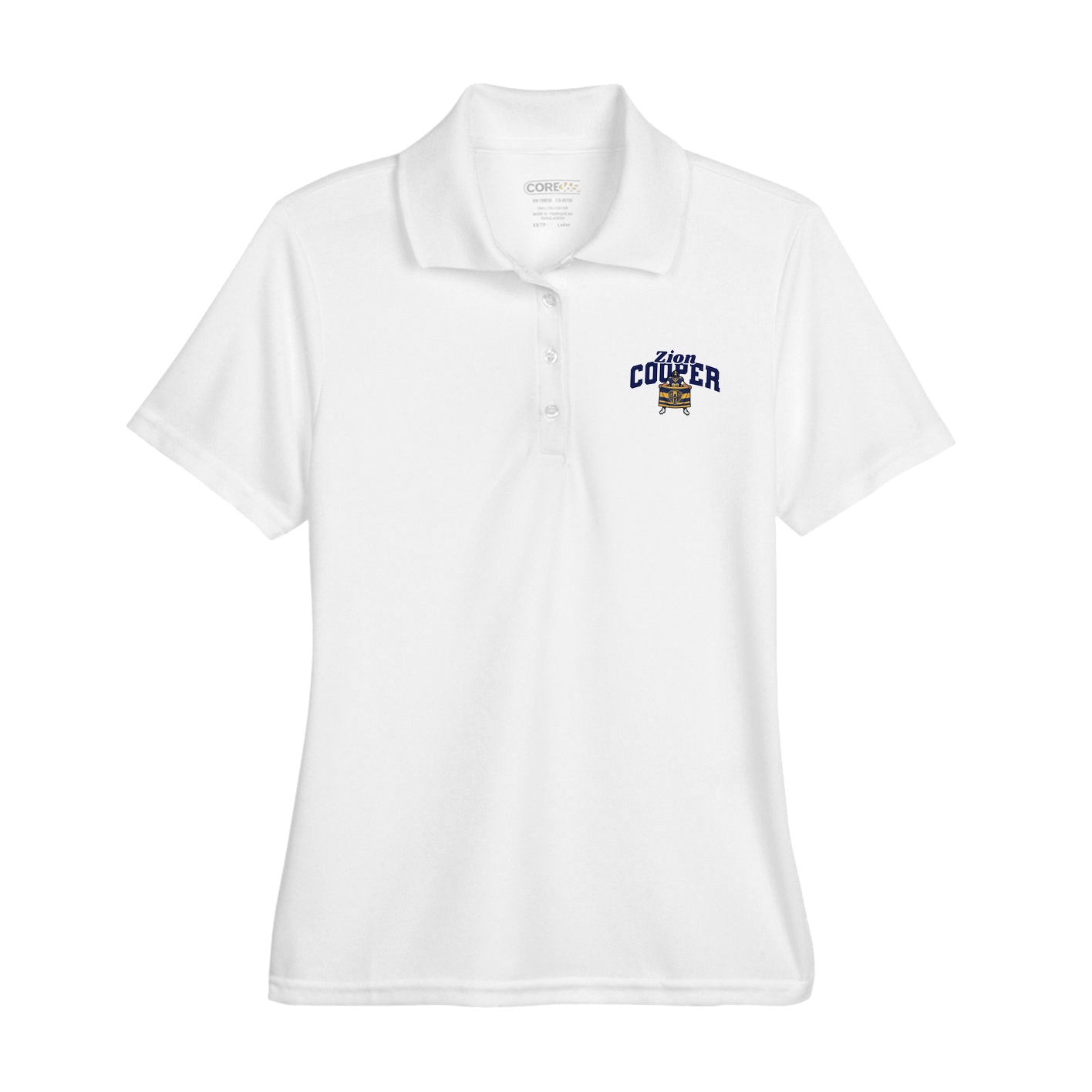 Womens Performance Polo — Signature Arch in White