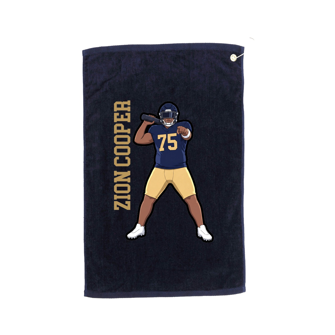 Golf Towel — Name Vertical in Navy