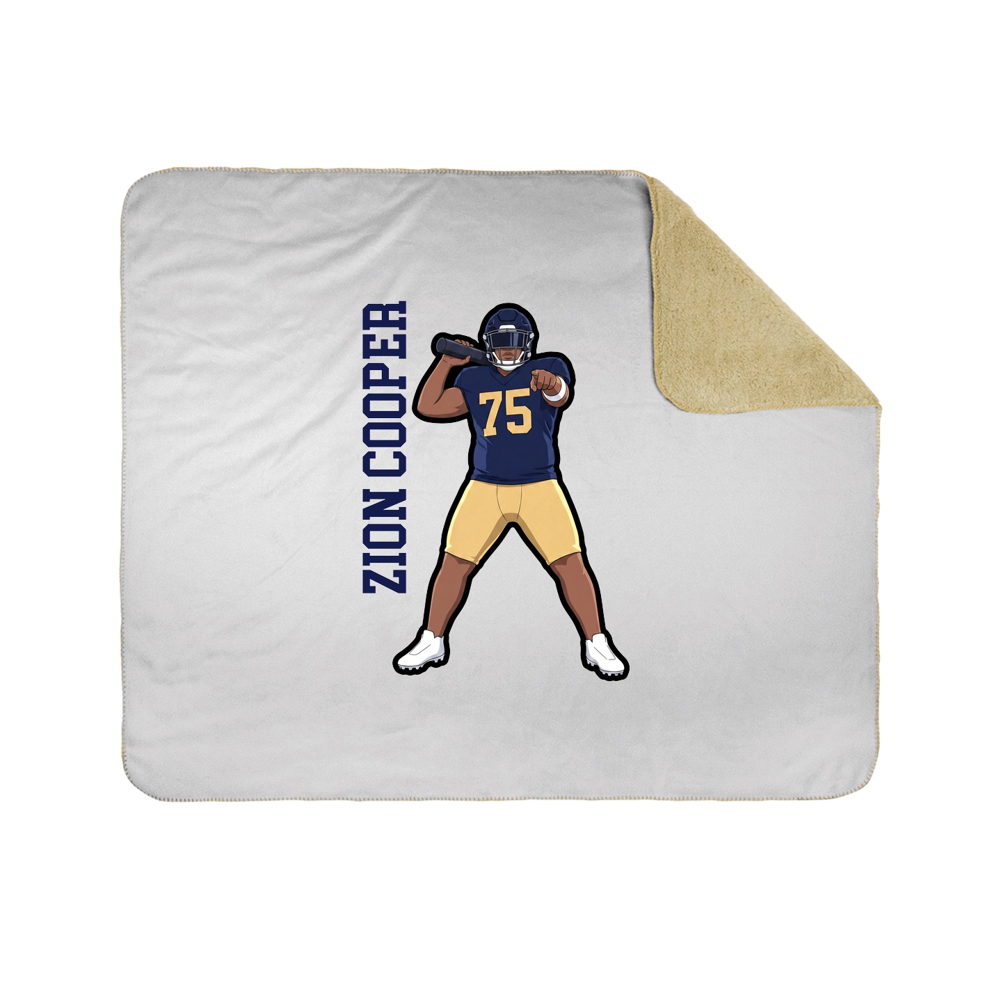Throw Blanket — Name Vertical in White