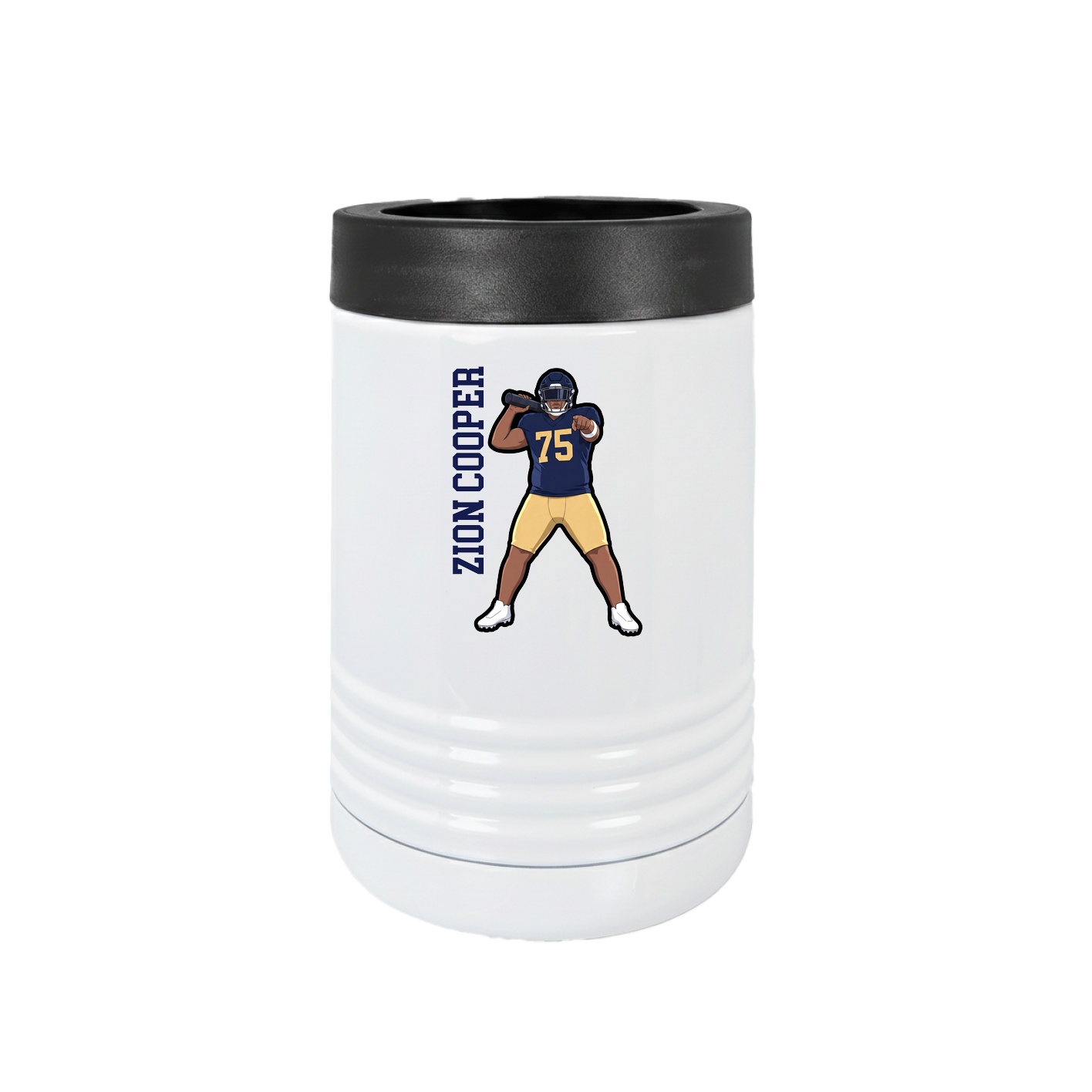Beverage Holder — Name Vertical in White
