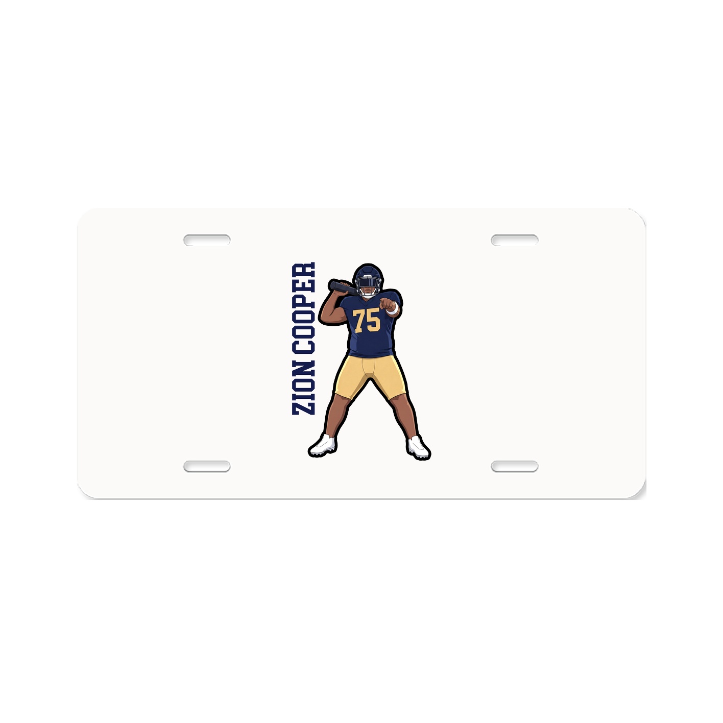 License Plate — Name Vertical in Classic