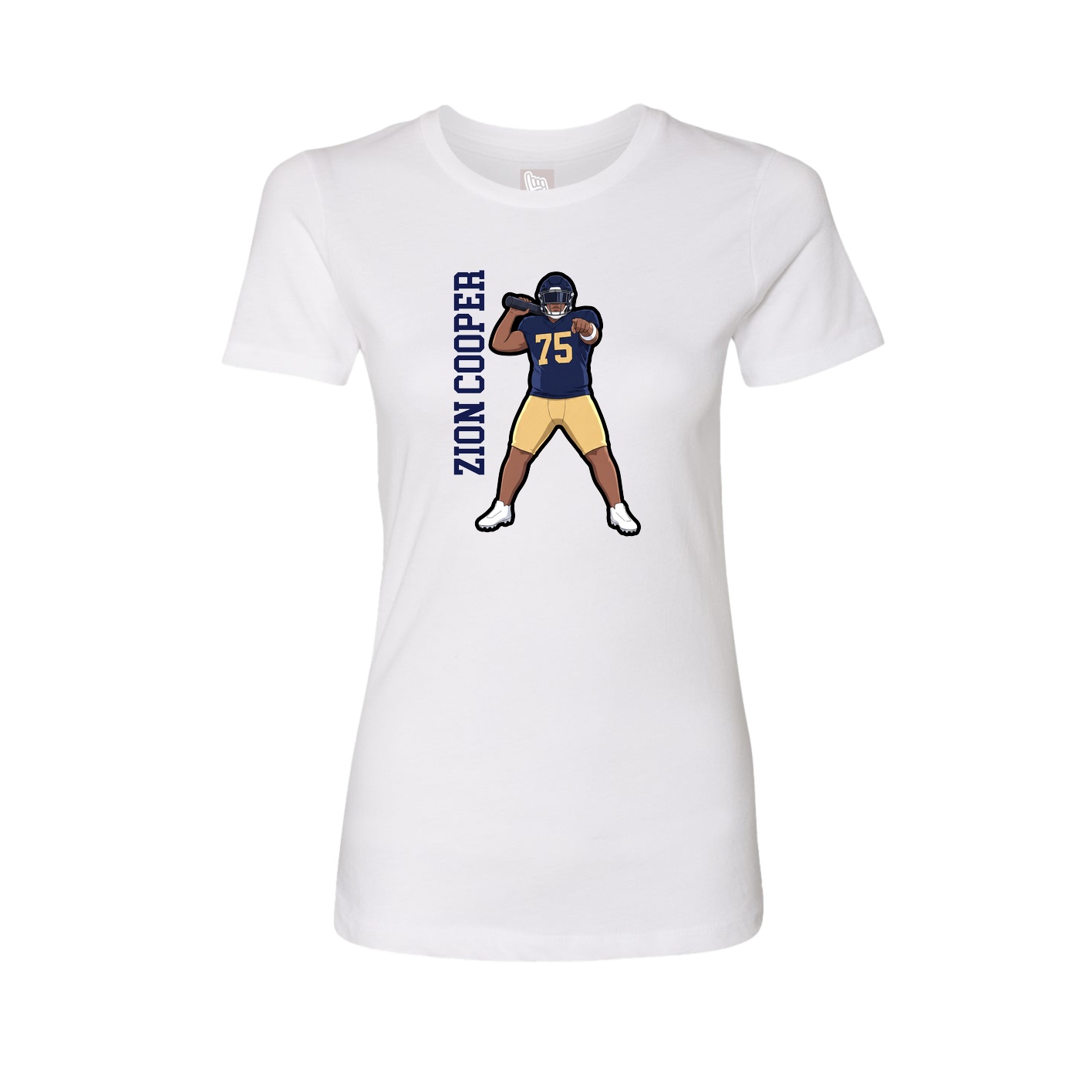 Fitted Women's Tee — Name Vertical in White