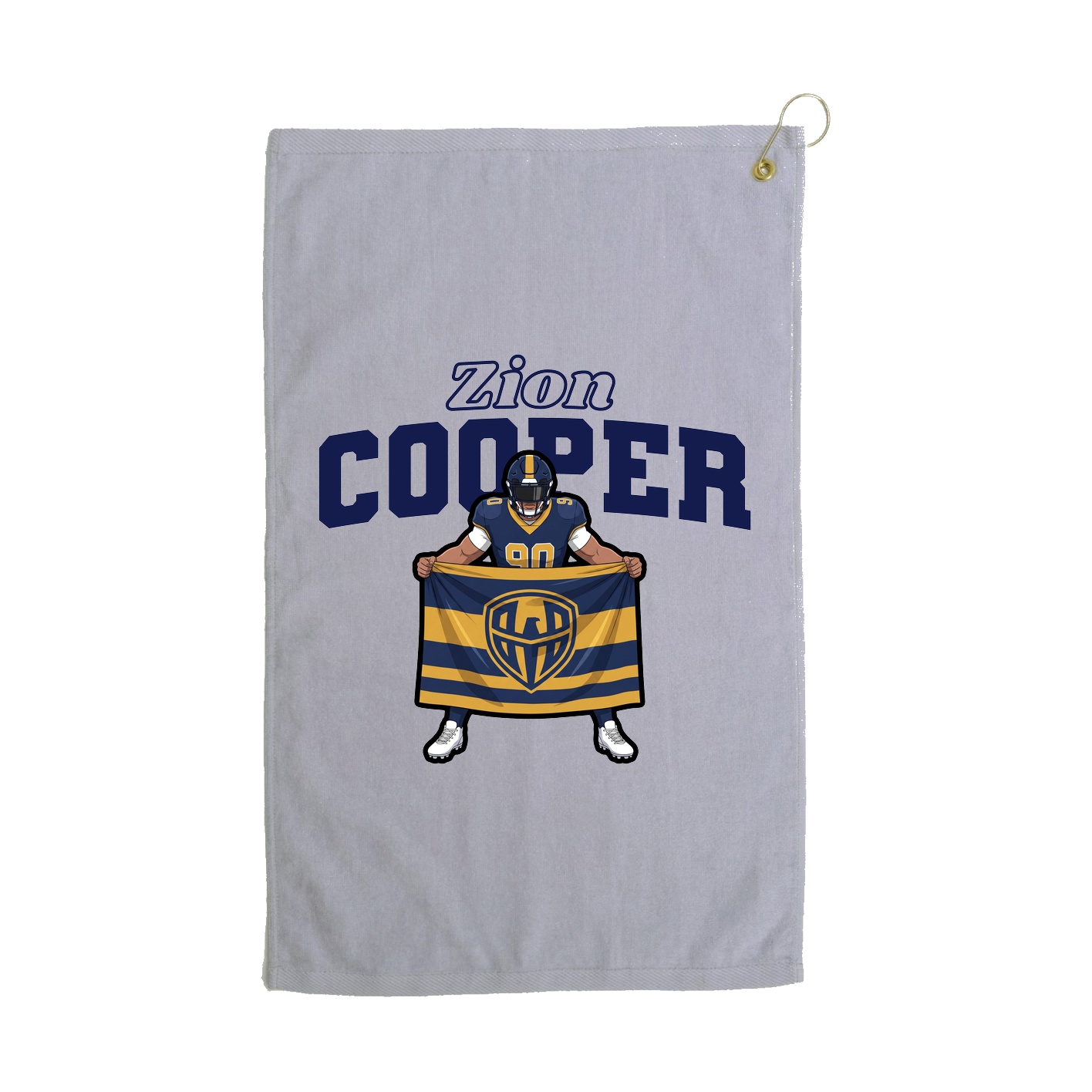 Golf Towel — Name Arch in Grey