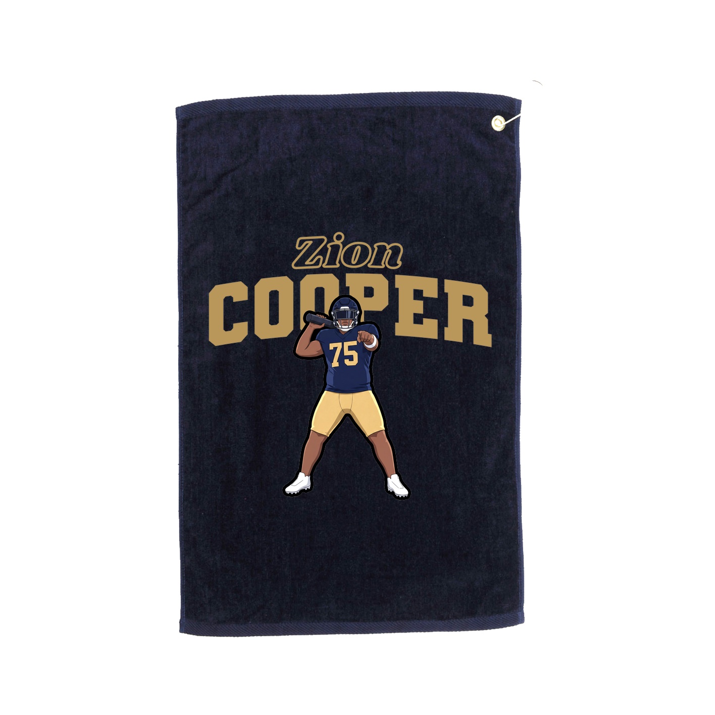 Golf Towel — Name Arch in Navy
