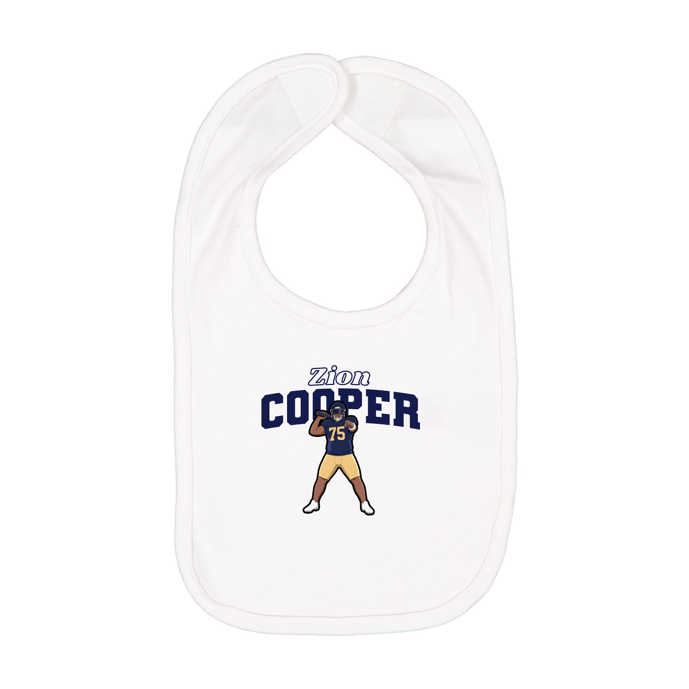 Infant Bib — Name Arch in White