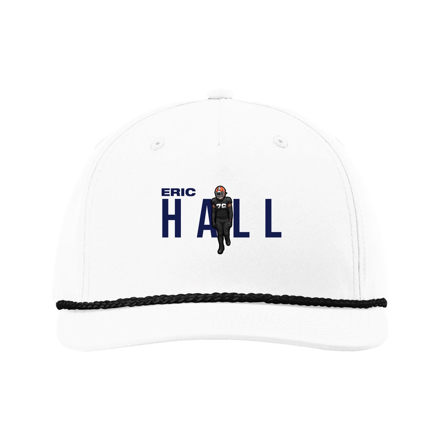 Five-Panel Classic Rope Cap — Player Name in White
