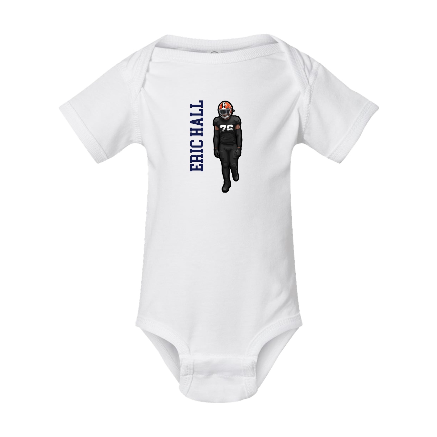 Baby Onesie — Name Vertical in White