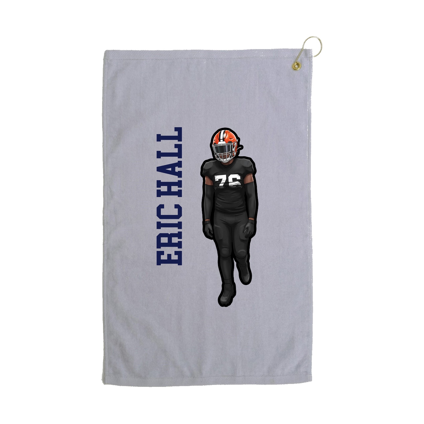Golf Towel — Name Vertical in Grey