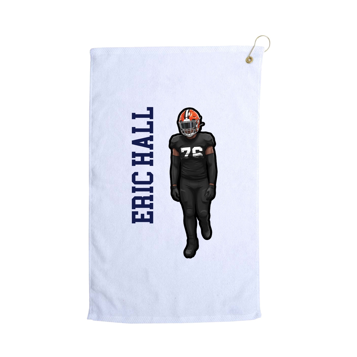 Golf Towel — Name Vertical in White