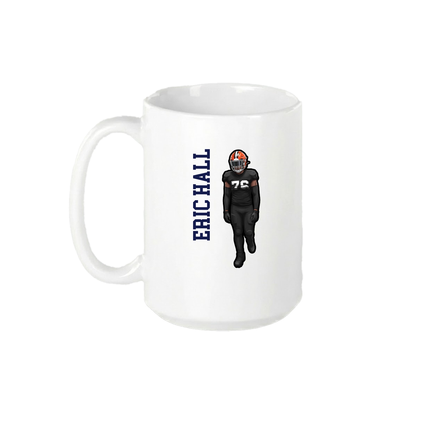 15oz Coffee Mug — Name Vertical in White