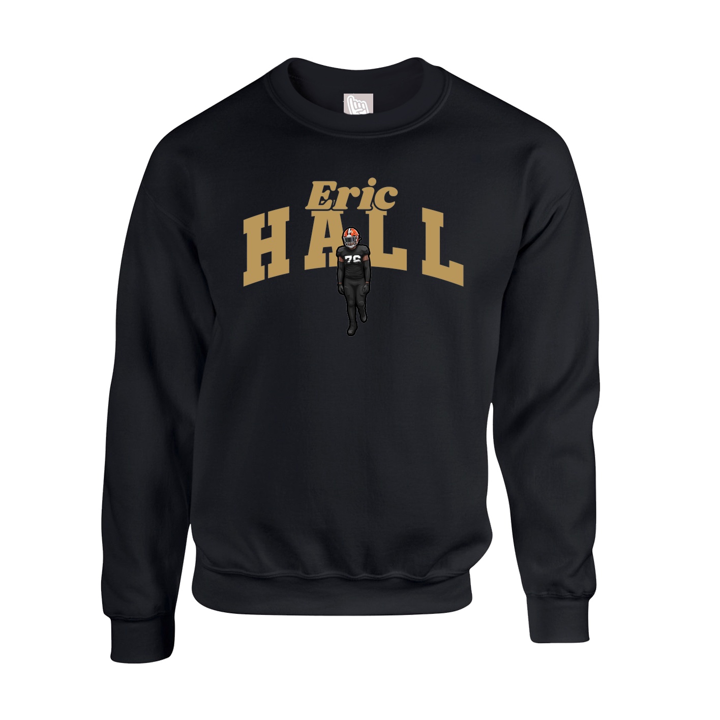 Fleece Crew — Signature Arch in Black