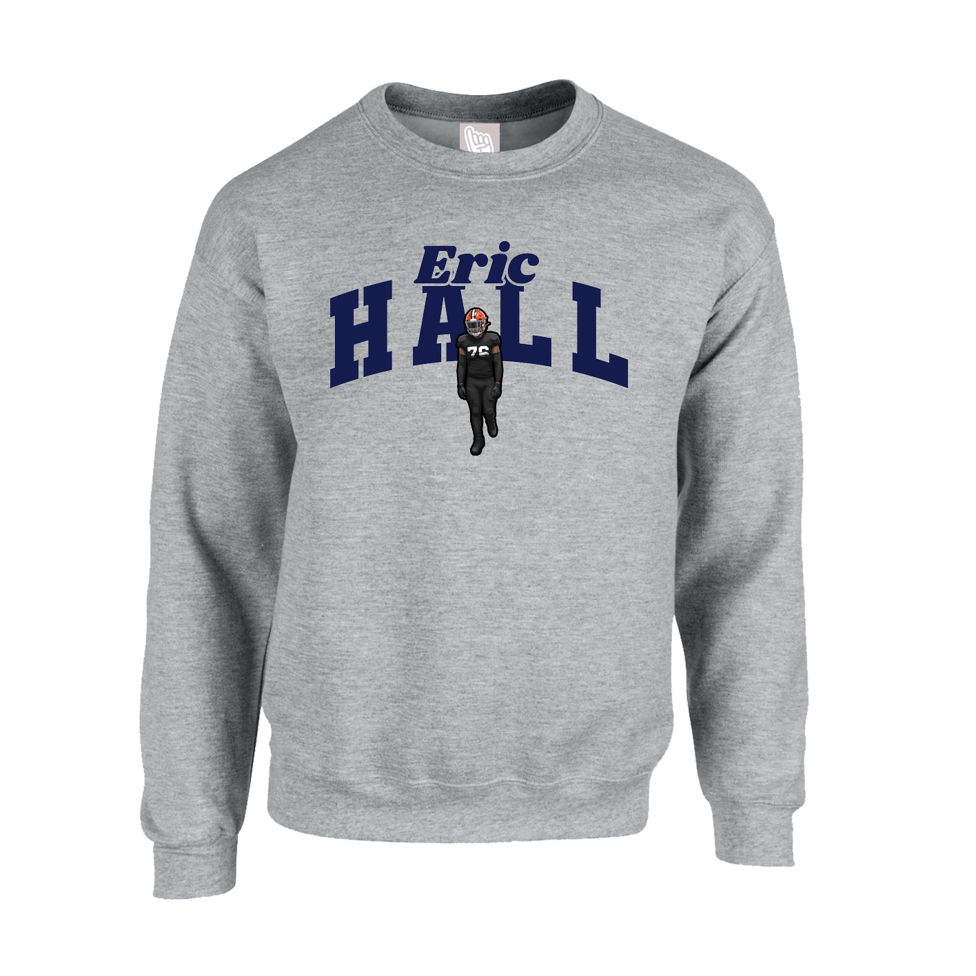 Fleece Crew — Signature Arch in Grey