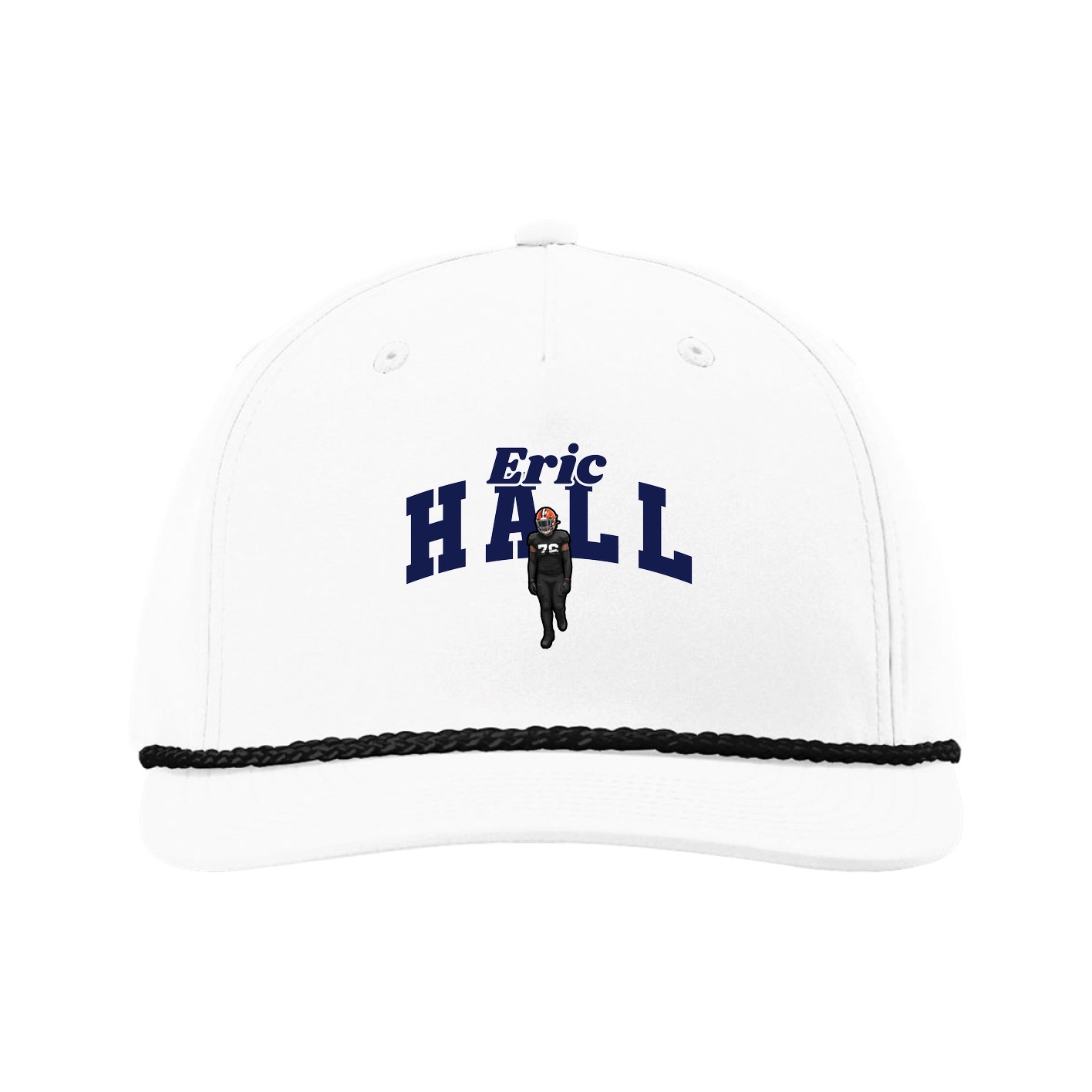 Five-Panel Classic Rope Cap — Signature Arch in White