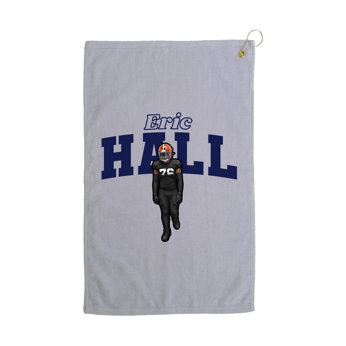 Golf Towel — Name Arch in Grey