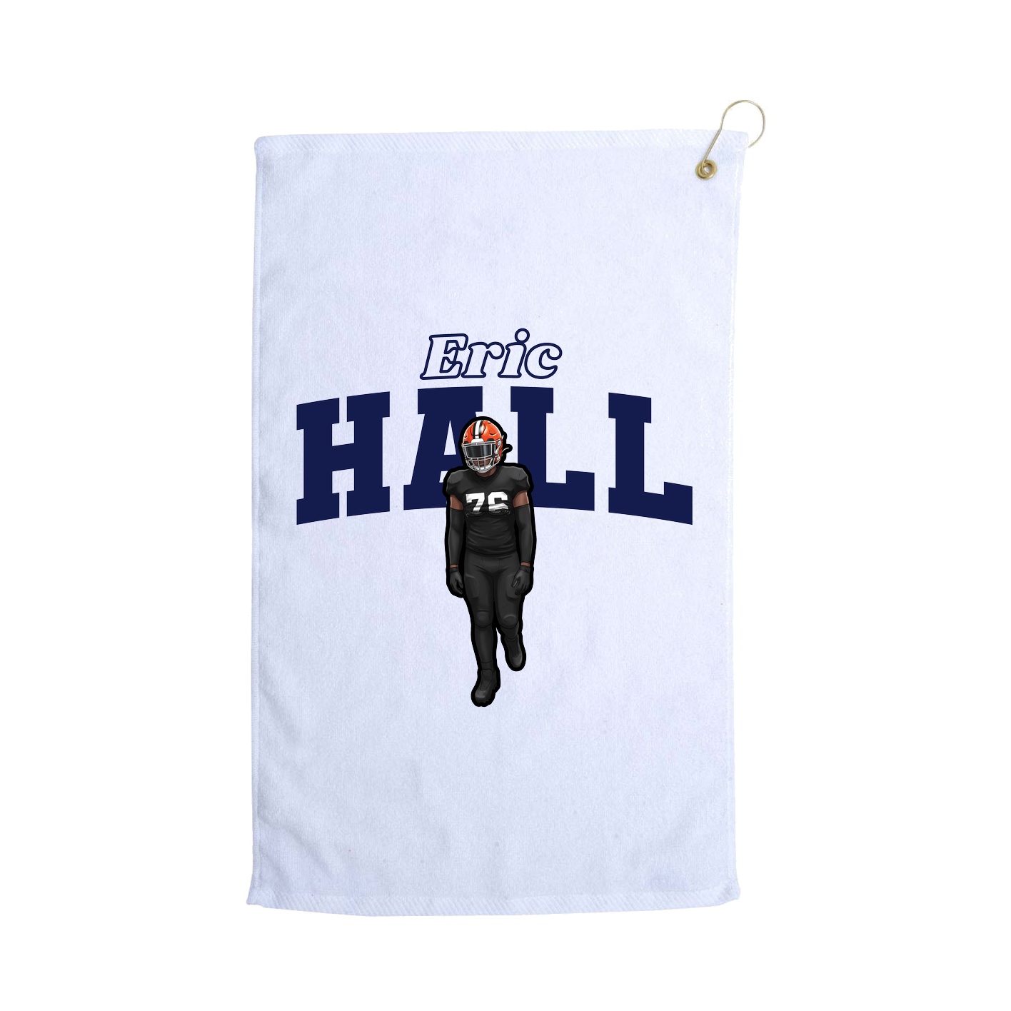 Golf Towel — Name Arch in White