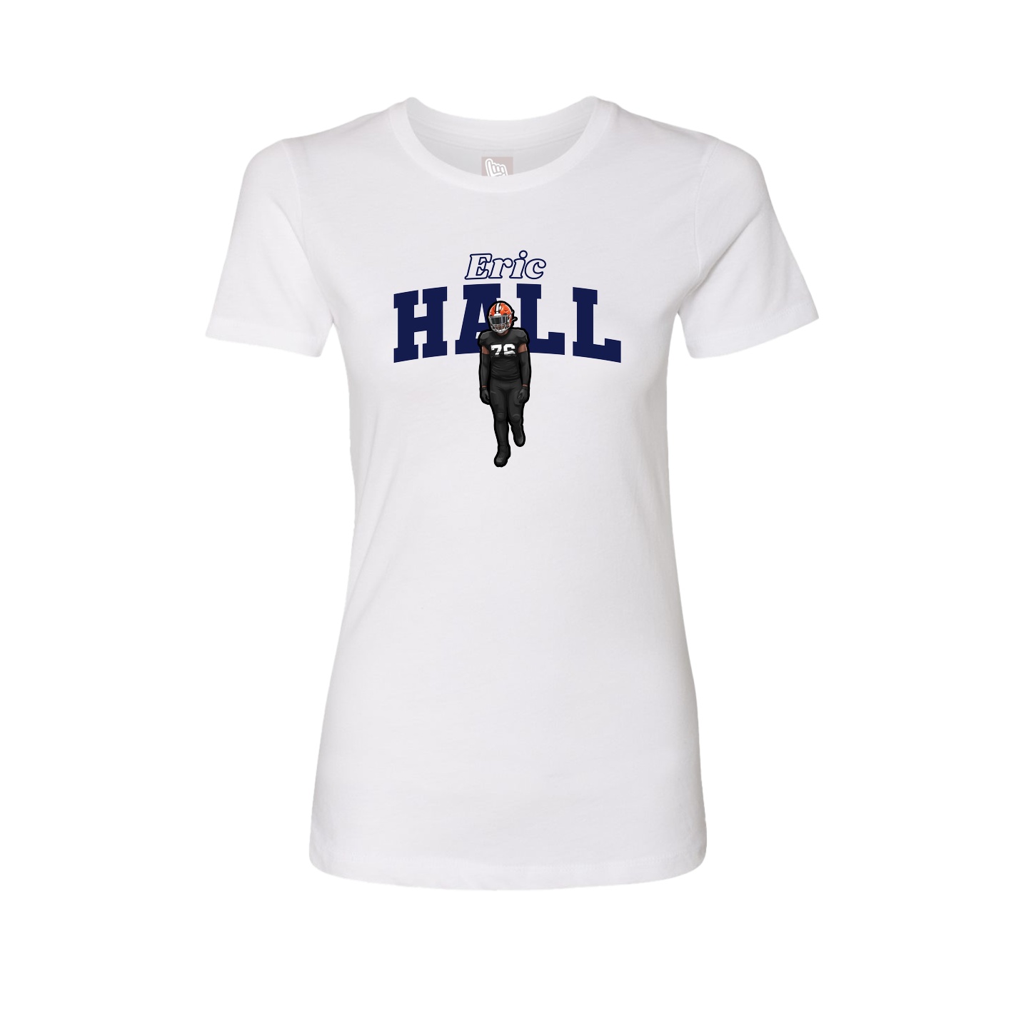 Womens Tee — Name Arch in White