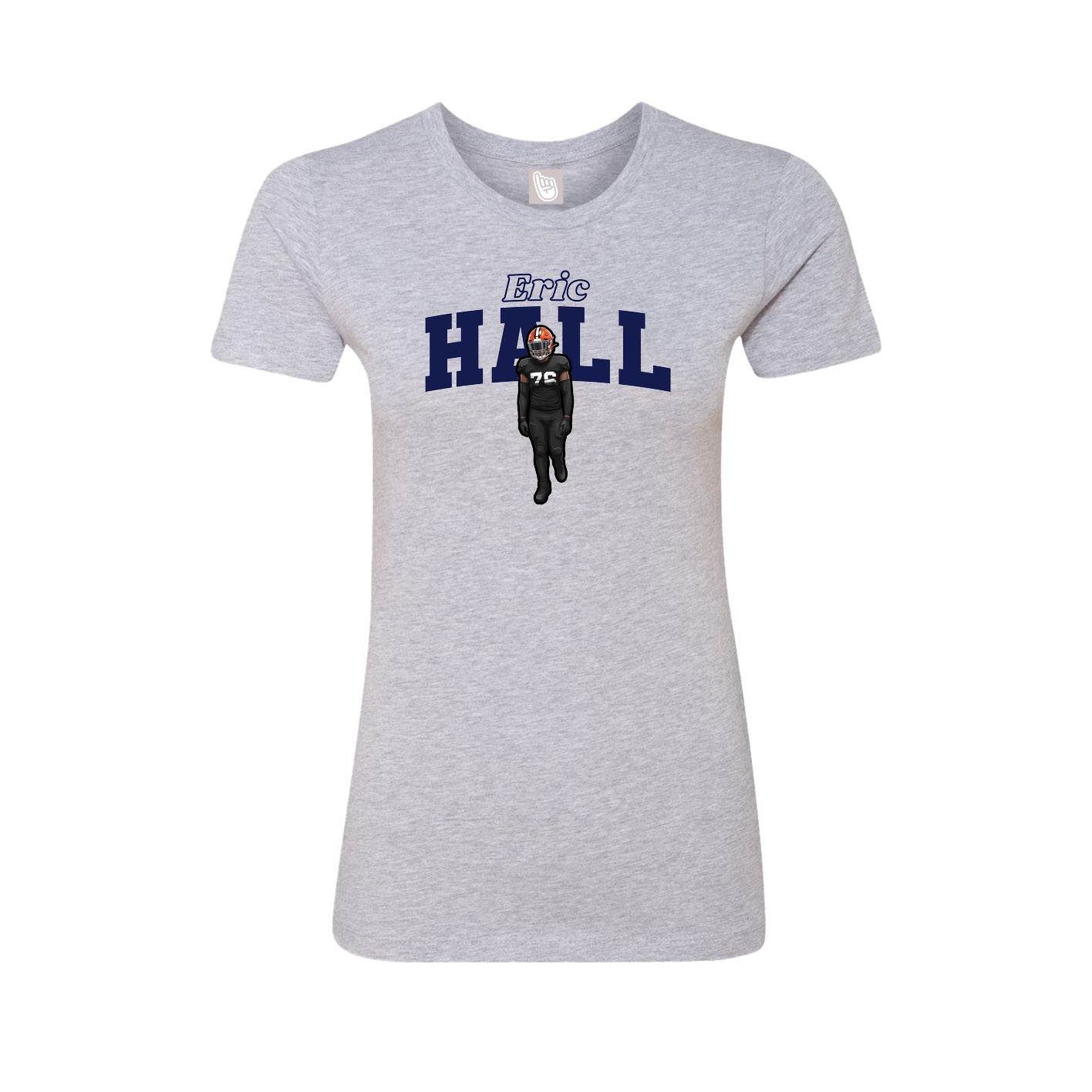 Fitted Women's Tee — Name Arch in Grey