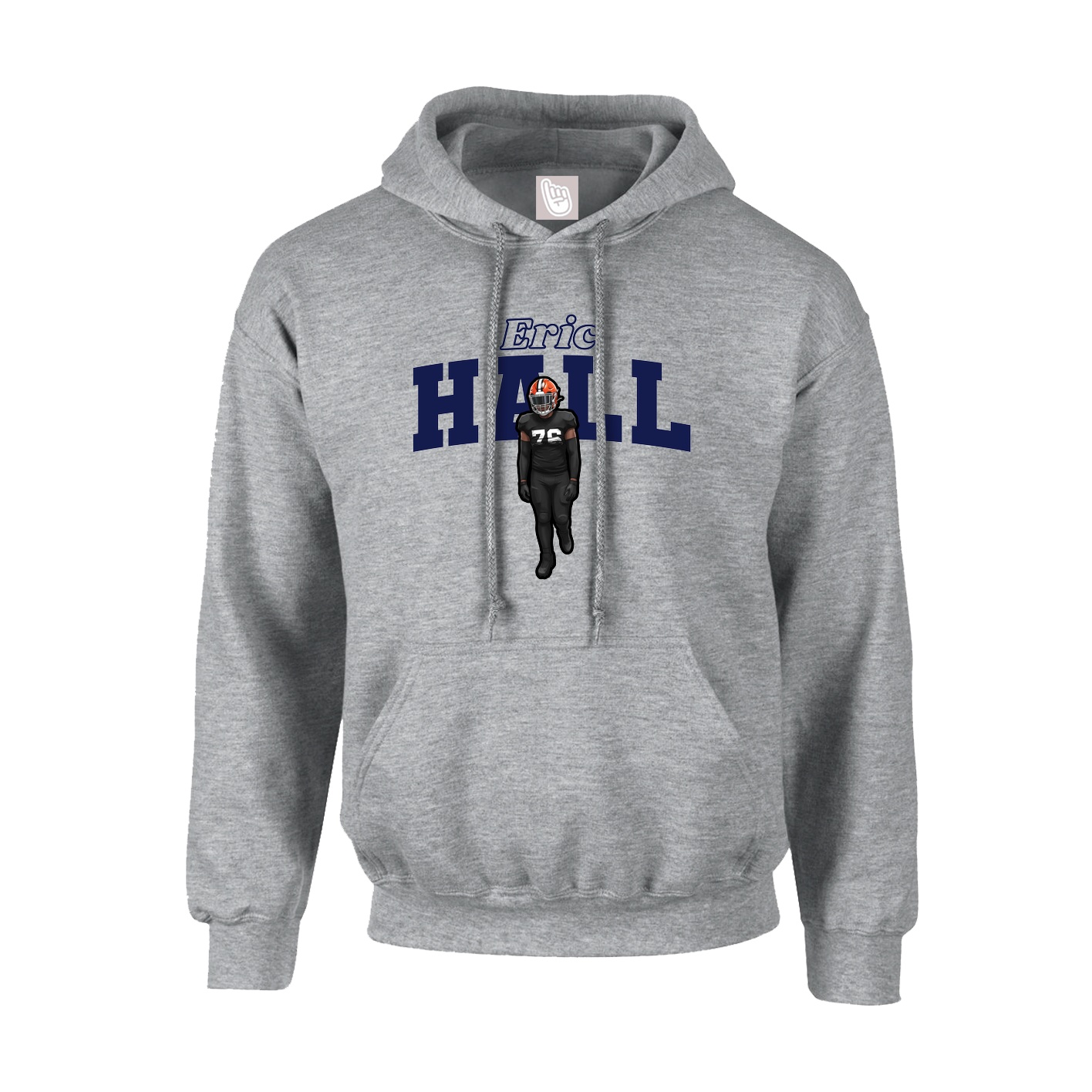 Hoodie — Name Arch in Grey