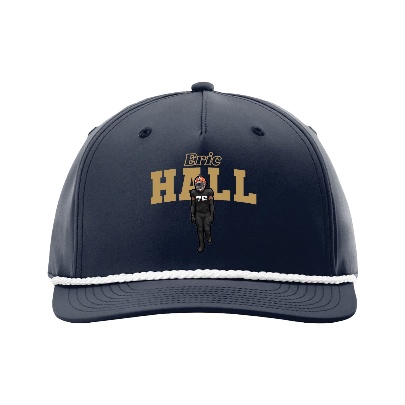 Five-Panel Classic Rope Cap — Name Arch in Navy