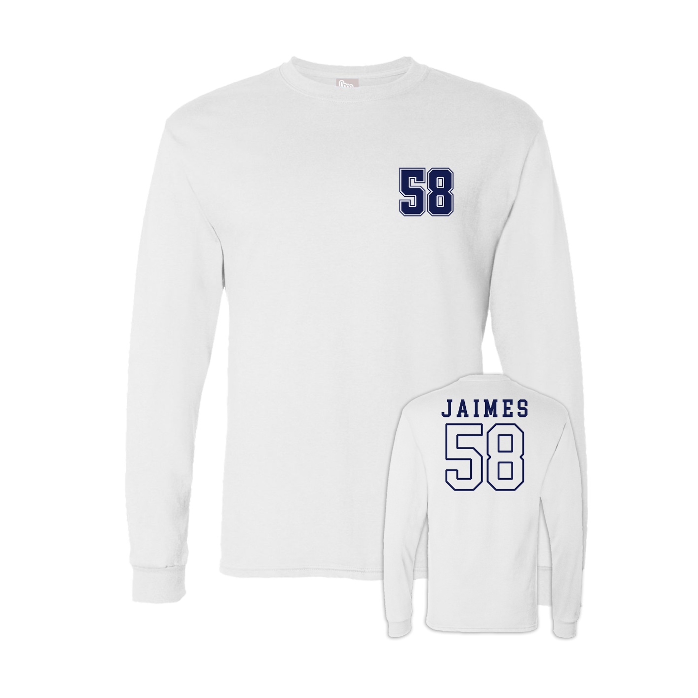 Long Sleeve Tee — Chest Back in White